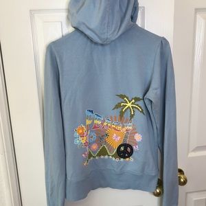 Embroidered zip up hoodie size L
